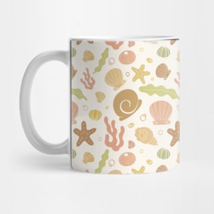 Marine Boho Earthy Pattern Ocean Seashell Mug